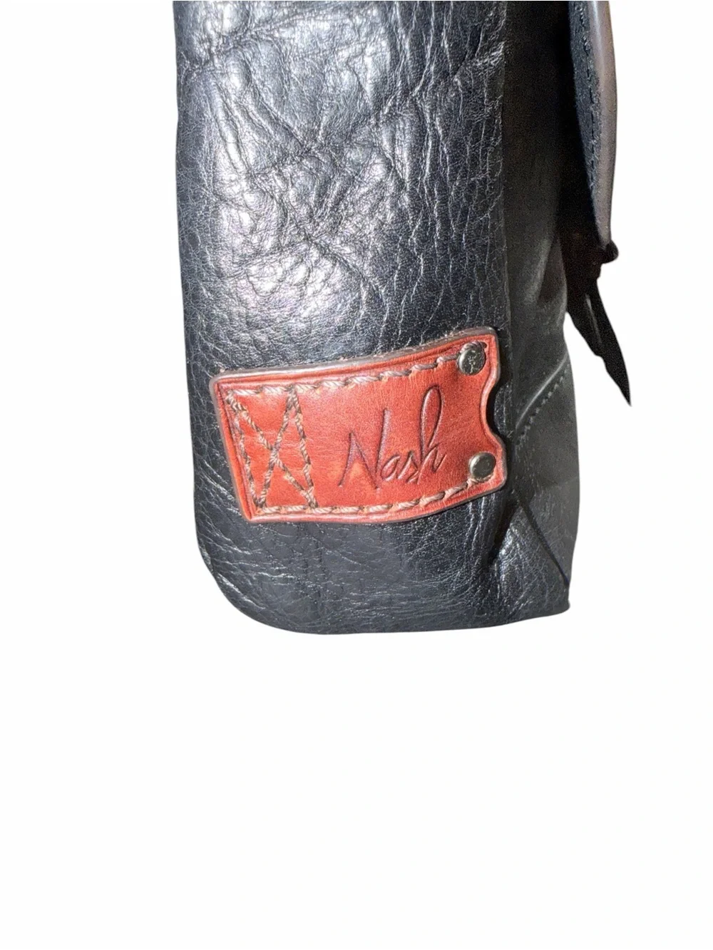 Patricia Nash Black Crossbody Bag with Brown Trim